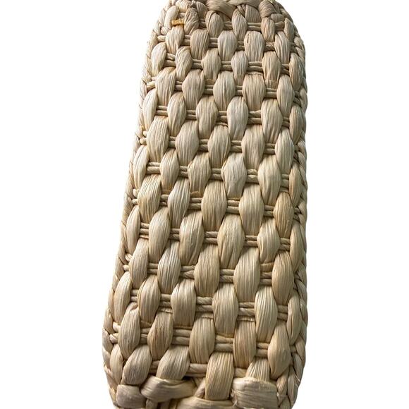 Brighton Tan Woven Straw Crossbody Bag Pink Leather Trim Adjustable StrapSummer - Picture 6 of 7